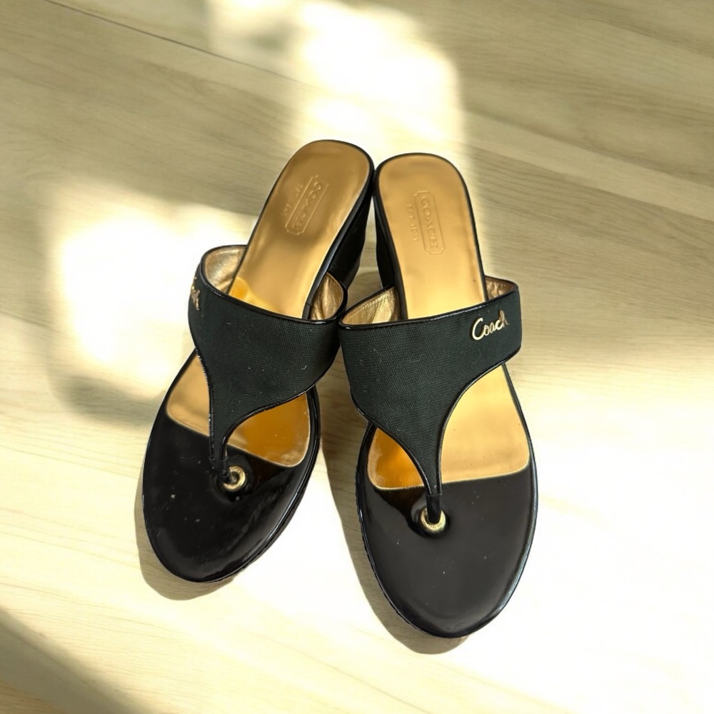 Coach Black Wedges